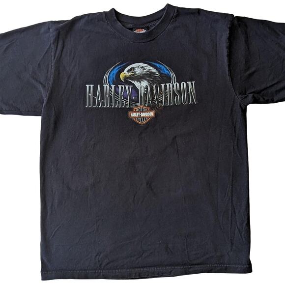 Y2K Harley Davidson Daytona Beach Florida Eagle Biker 2006 Black Shirt Size XL - Picture 1 of 3